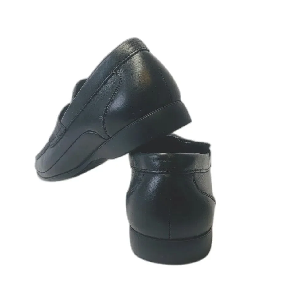 Kenneth Cole Reaction Mens‎ Black Leather Dress Shoes Loafers Slip On Size 7 M